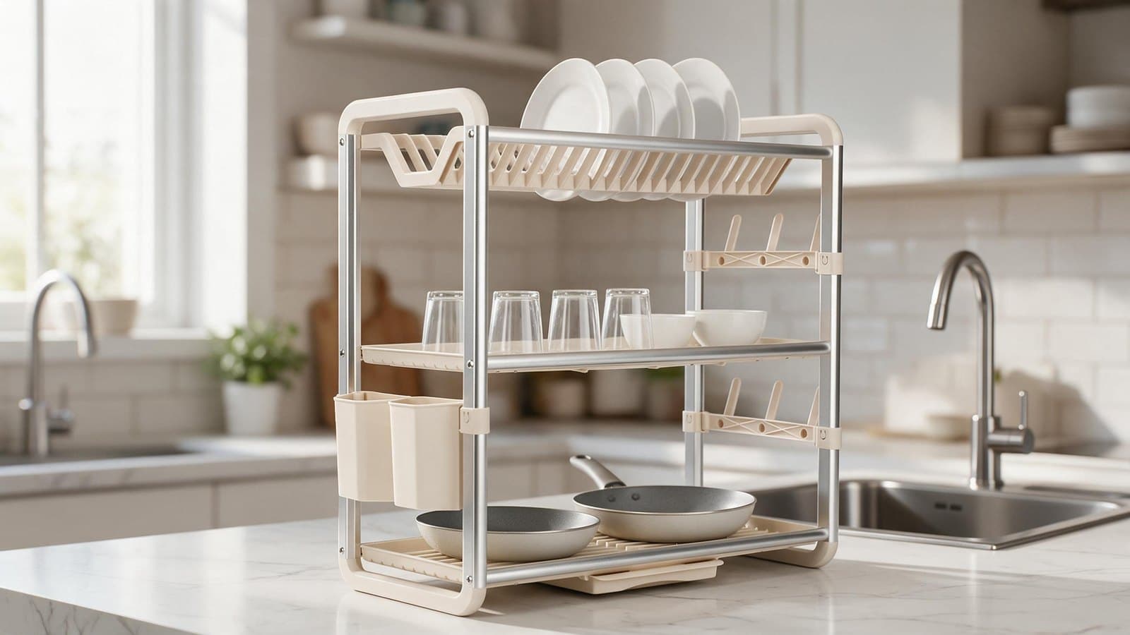 Dish Rack Buying Guide: 2-Tier or 3-Tier, and Why Auto Drainage Matters