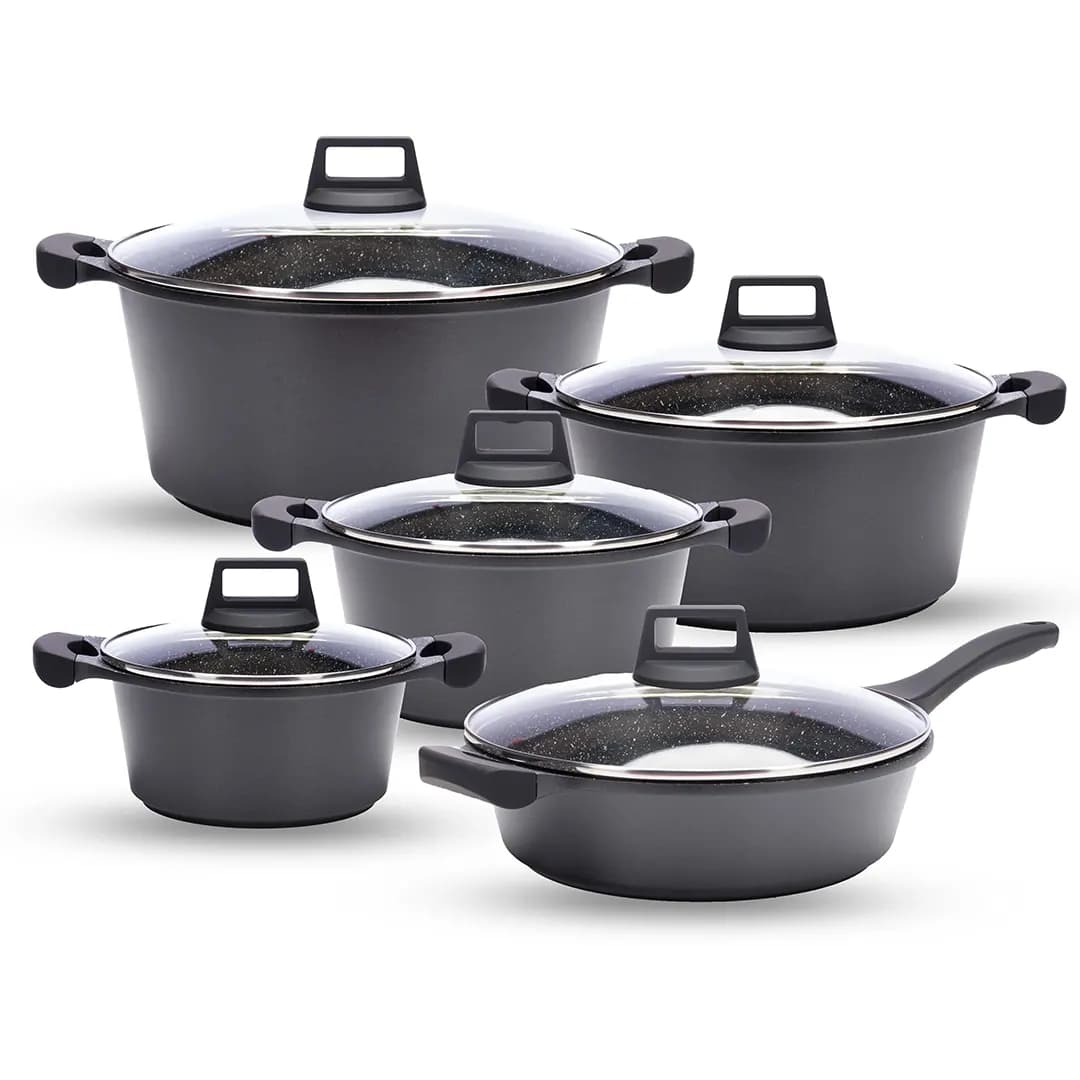 10PCS Granite Non-Stick Cookware Set with Induction Base | Premium Kitchen Cookware UAE