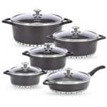 10PCS Granite Non-Stick Cookware Set with Induction Bottom | Durable Kitchen Cookware UAE
