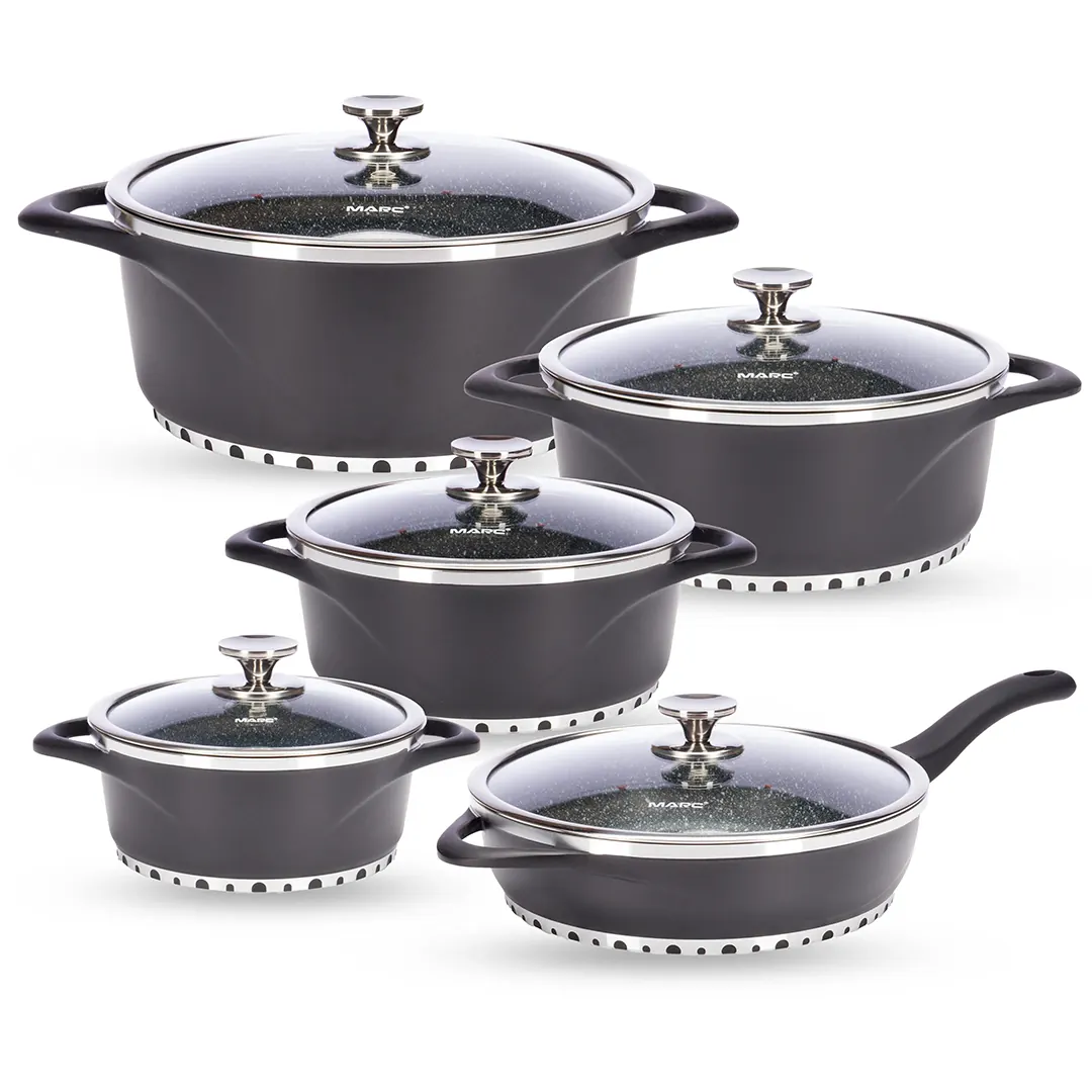 0-10PCS-Granite-Non-Stick-Cookware-Set-with-Induct 10PCS Granite Non-Stick Cookware Set with Induction Bottom | Durable Kitchen Cookware UAE - Image 1