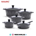 10PCS Granite Non-Stick Cookware Set with Silicone Lids & Induction Base | Premium Kitchen Set UAE - Image 2