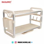 2 Layer Aluminum Dish Rack with Auto Drainage | Premium Dish Drying Rack UAE - Image 2
