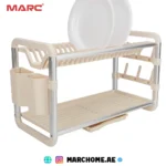 2 Layer Aluminum Dish Rack with Auto Drainage | Premium Dish Drying Rack UAE - Image 3